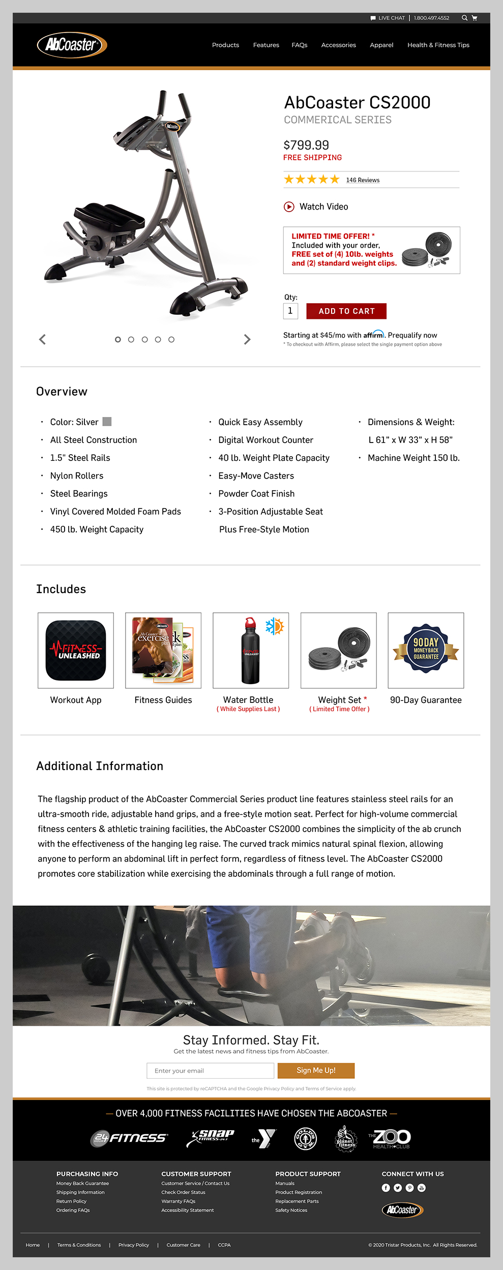 AbCoaster Catalog Webisite Product Page