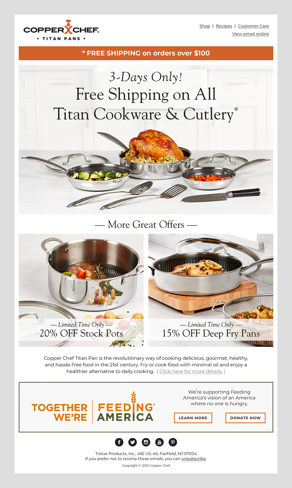Copper Chef Titan Cookware Email Marketing