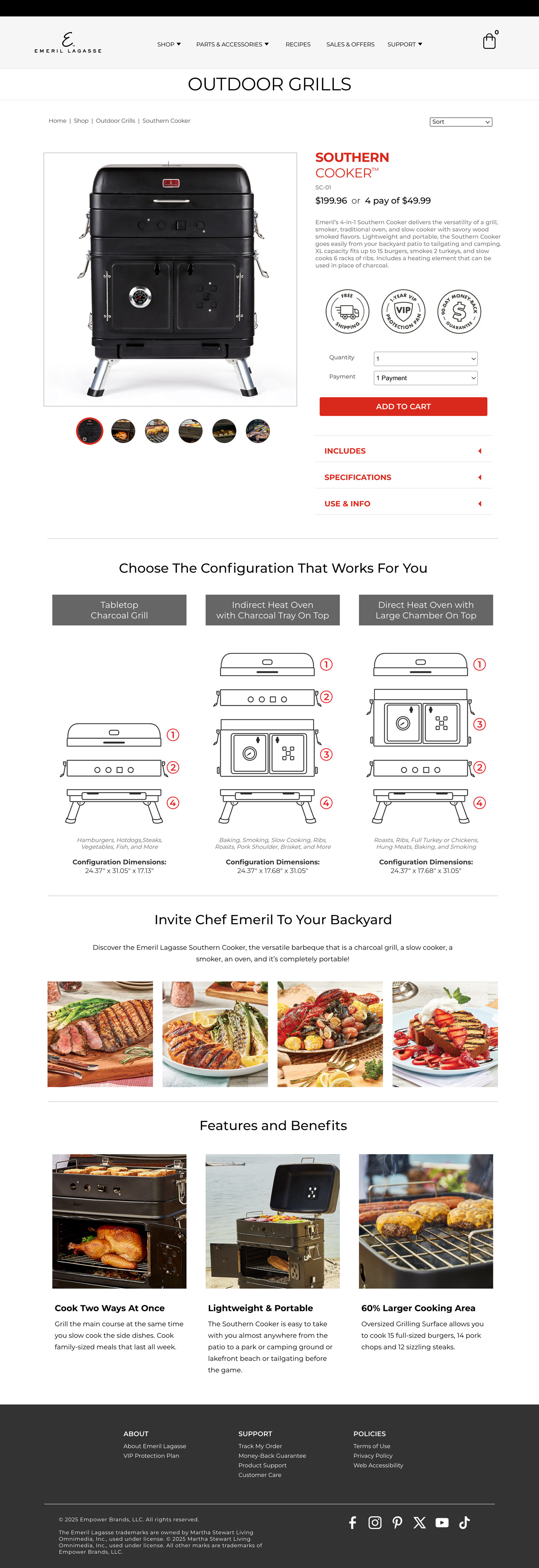 Emeril Lagasse D2C Catalog Site Desktop