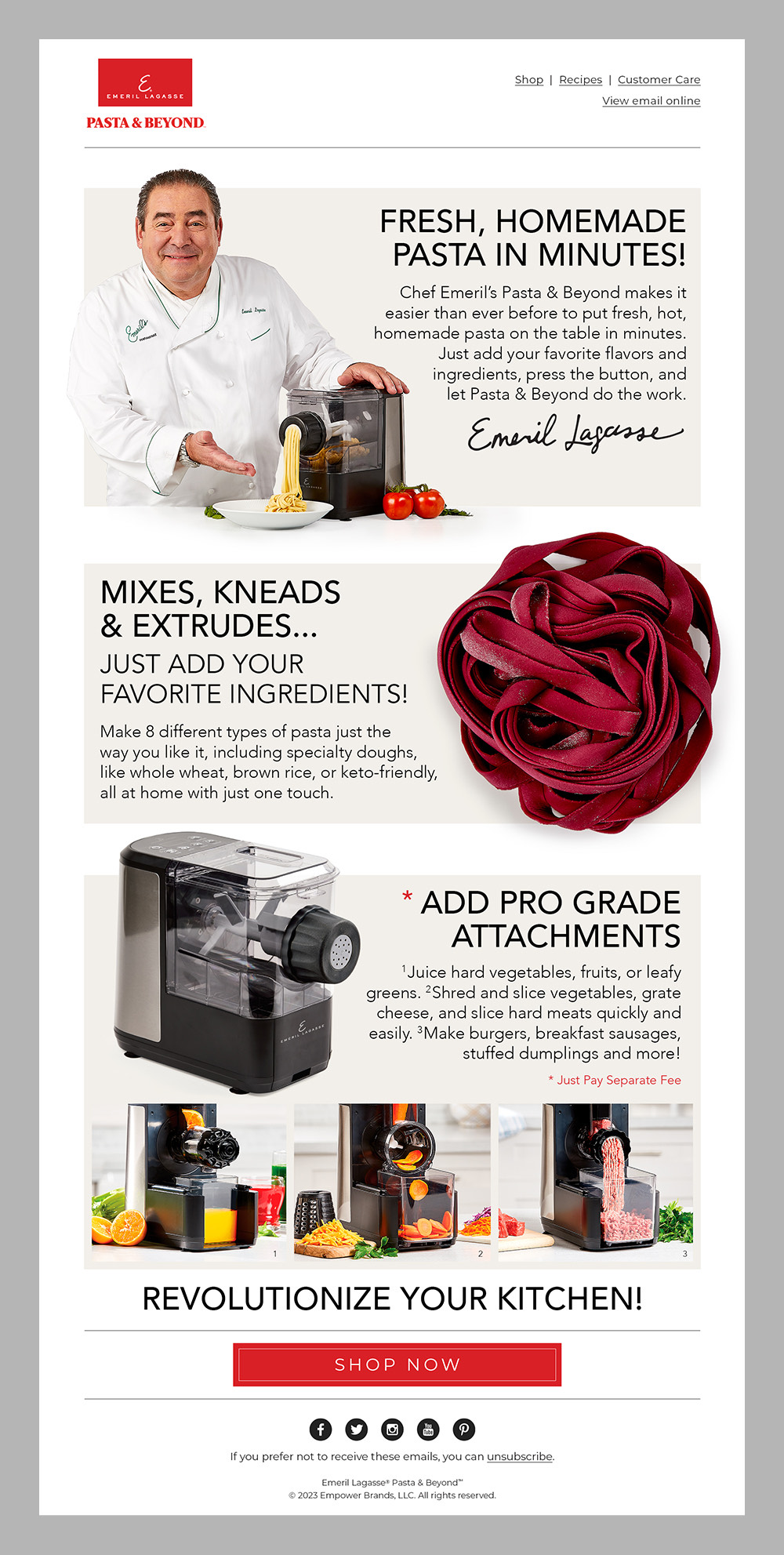 Emeril Lagasse Pasta and Beyond E-Blast