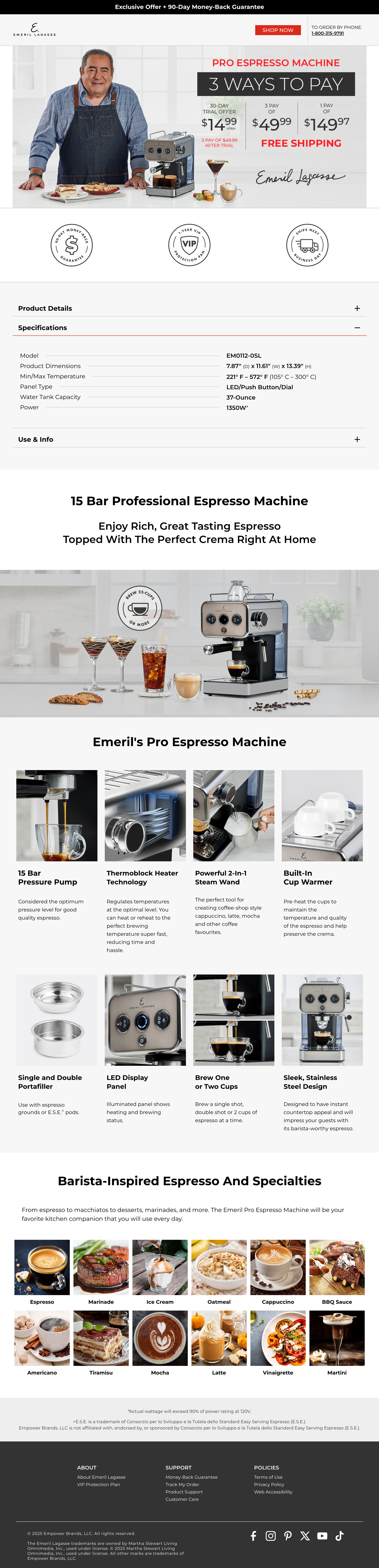 Emeril Lagasse D2C Site Desktop