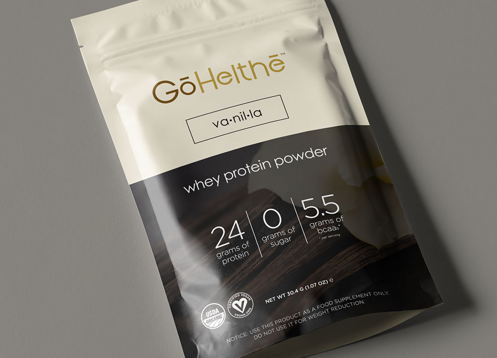 GoHelthe Vanilla Stand-Up Pouch Packaging