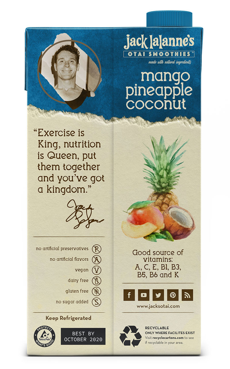 Jack LaLanne Otai Smoothies Box Back View