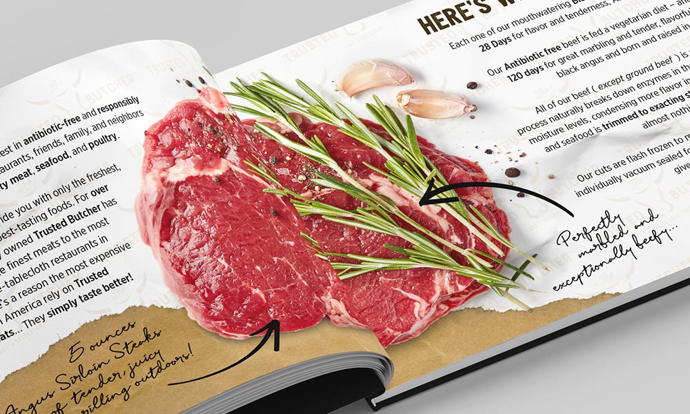 The Trusted Butcher Steak Recipe Page Spread